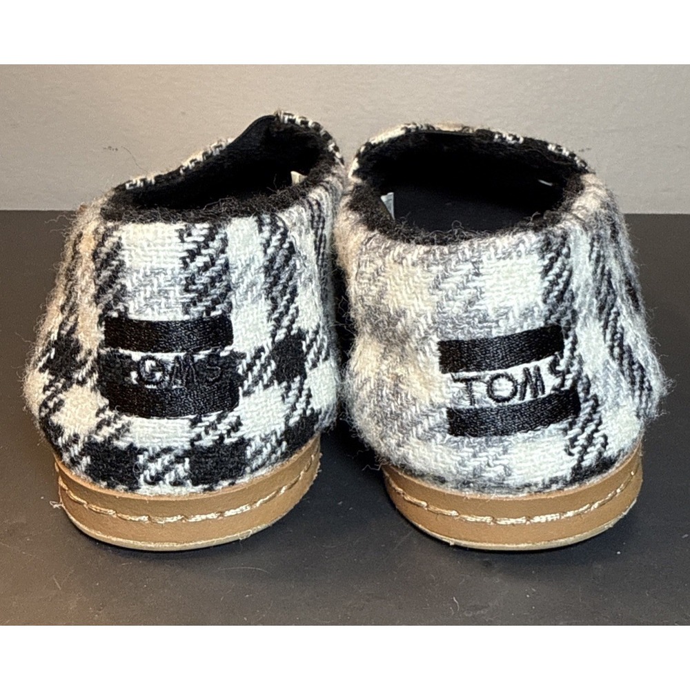 Toms Alpargata Womens 8 Wool Blend Leather Wrapped Faux Fur‎ Lined Plaid Slip On - Picture 4 of 7